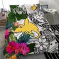 thumbnail image 3 of Papua New Guinea Bedding Set White - Turtle Plumeria Banana Leaf, 3 of 6