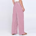 thumbnail image 5 of Women's Fashion Loose Pleated Elastic Waistband Pocket Striped Casual Pants for Modern and Relaxed Style,Pink,L, 5 of 6