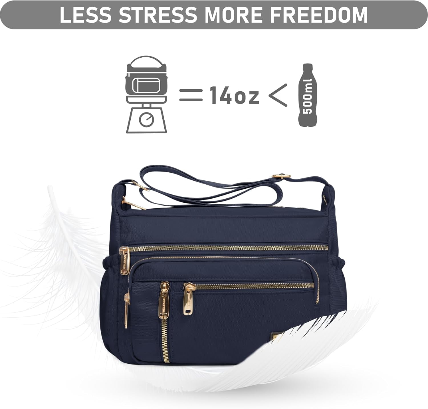 Crossbody Bag for Women, Shoulder Purse Handbag Messenger Bag, Trendy Pocketbooks, Waterproof and Multi-Pockets