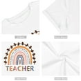 thumbnail image 2 of XCHQRTI Teach Love T-Shirt for Women Graphic Shirt Funny Short Sleeve Back to School Teachers'Day Gift Tee Top, 2 of 5
