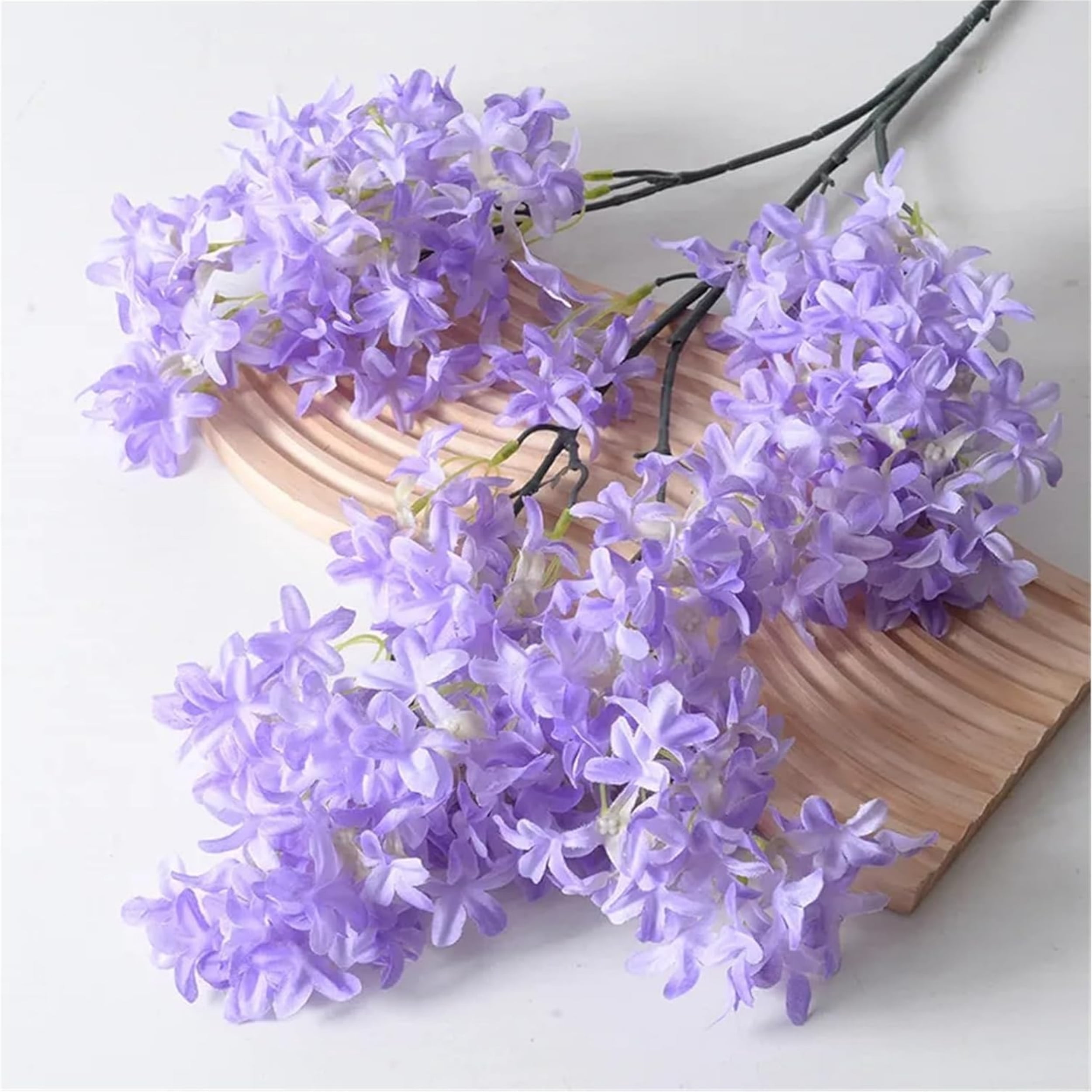 Topboutique Artificial Lilac Flowers Silk Purple Lilac Fake Flowers Stems Faux Cherry Flowers 38 inch Tall Stems Flower Arrangement for Wedding Party Home Decor, 3 Pcs Purple