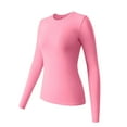 thumbnail image 4 of Youmylove Women Thermal Underwear 3-Pack Baselayer Shirts Long Sleeve Tops Crew Neck Stretch Fitted Base Layer Tee Shirts Tops Comfort Loungewear Clothing, 4 of 6