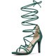 thumbnail image 1 of Sandalias Correas De Tiras Tacón De Aguja Cordón Arriba Para Mujeres Verde oscuro 41, 1 of 6