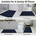 thumbnail image 6 of Easy-Going Luxury Chenille Striped Pattern Bath Mat, 20x32 in, Soft Plush Bath Rug, Absorbent Bathroom Rug, Non Slip Perfect Carpet Rugs for Shower, Bedroom, Front Door, Entryway (Navy), 6 of 7