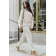 thumbnail image 4 of ABPHQTO Pantalones a rayas de cintura alta con fruncido para mujer, 4 of 5
