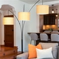 thumbnail image 3 of Brightech Trilage 9.5W LED Bulb 3 Lights with Shades Arc Floor Lamp, Black, 3 of 9