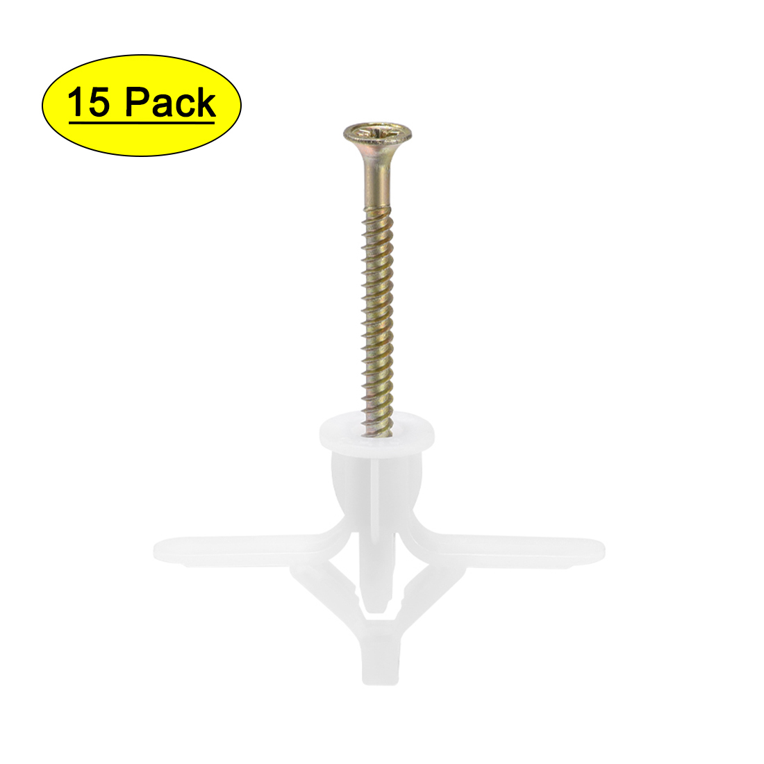 10mm X 50mm Plastic Drywall Hollow Wall Anchors Expansion Pipe White 15 pcs