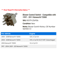 thumbnail image 2 of Blower Control Switch - Compatible with 1997 - 2011 Kenworth T2000 1998 1999 2001 2002 2003 2004 2005 2006 2007 2008 2009 2010, 2 of 2
