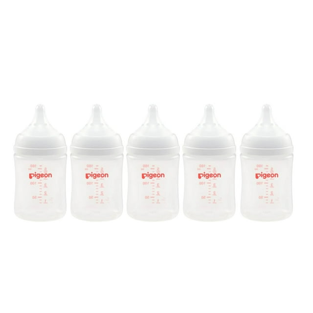 Pack 5 Biberones Pigeon Softouch 160ml/5oz Anticólicos 0m+