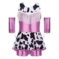 thumbnail image 4 of iiniim Girls Cowgirl Outfit 2 Pcs Shiny Fringe Leotard Tutu Skirt and Headband for Dance Party Pink 14, 4 of 6