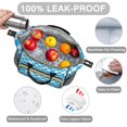 thumbnail image 3 of Cyan and White Wavy Checkered Pattern Insulated Leakproof Lunch Box for Women, Large Lunch Bag for Tween Teen Adult, Loncheras Para Mujer for Work Beach Travel Picnic Camping, 3 of 6