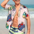thumbnail image 7 of Bingfone Men's Short Sleeve Button Down Shirts Hawaiian Mushroom Printed Beach Shirt, 7 of 7
