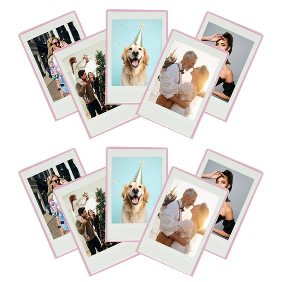 Uxcell Fridge Magnetic Frame, Mini Picture Frames Photo Frame Instant Film Small Picture Holder for Fujifilm Refrigerator Pink 10