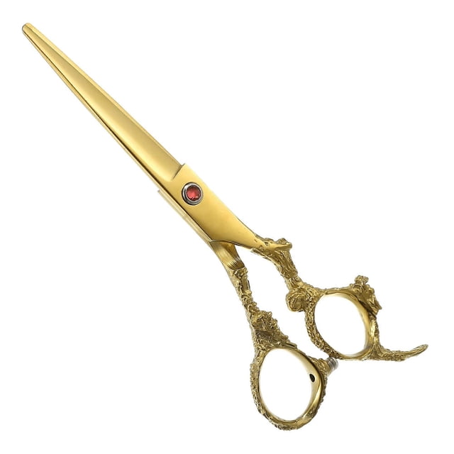 Tijeras de peluquería de 6,5 pulgadas con acabado dorado, tijeras profesionales de barbero con cuchillas afiladas como navajas.