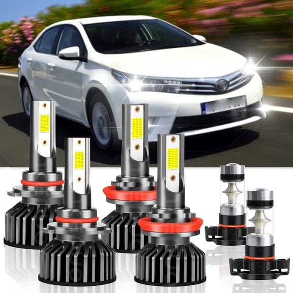 For Toyota Corolla 2005 2006 2007 2008 6000k White LED Headlights   Fog Light Bulbs