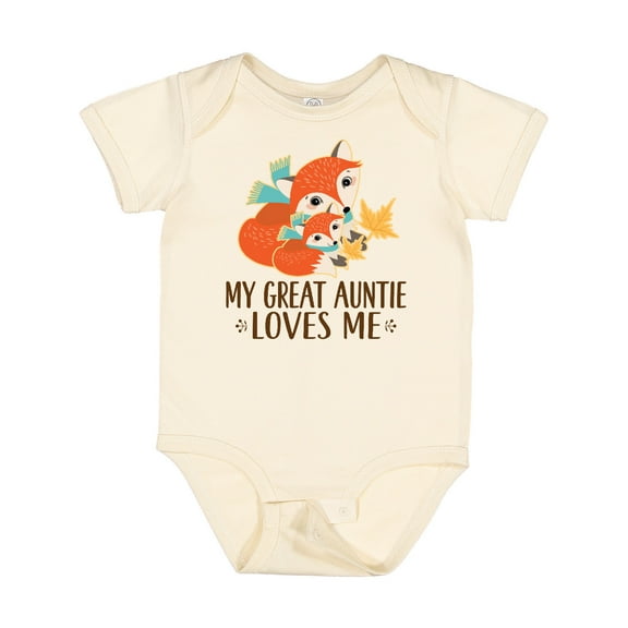Inktastic Great Auntie Loves Me Fox Boys or Girls Baby Bodysuit