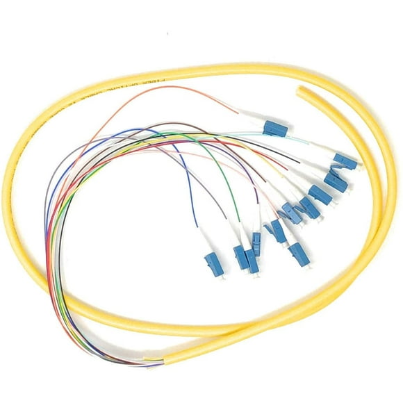 Ultra Spec Cables 12 Strand Singlemode LC-UPC Fiber Pigtail, 1 Meter