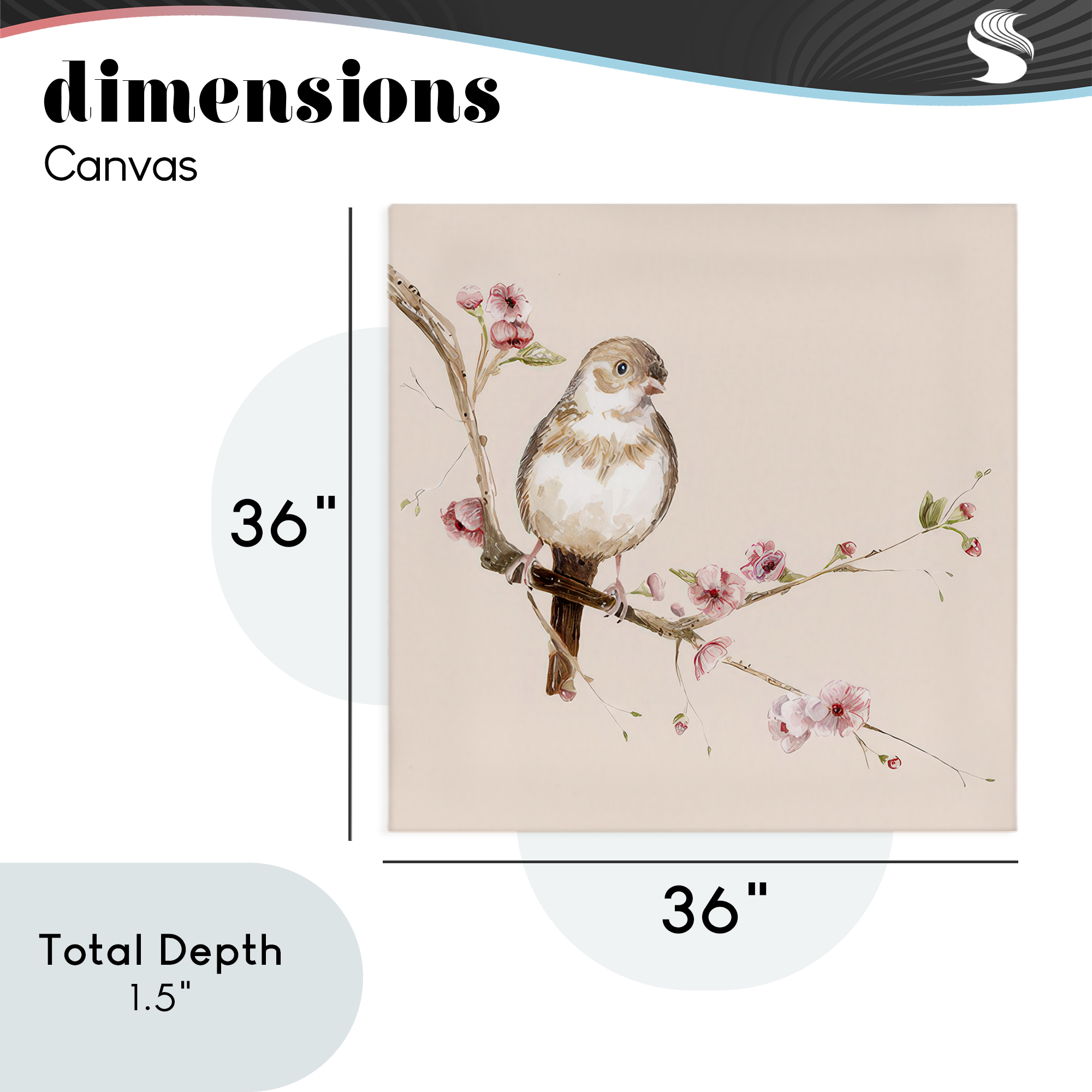 Sweetest Brown Bird Canvas Wall Art, design by Lisa Wehmeyer