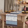 thumbnail image 2 of Table Runners 60 Inches Long Dress Scarves, Blue Brown Stripes Farmhouse Kitchen/Dining Table Runner, Small Coffee Tablerunners, Abstract Geometric Spring Flowers Country 13x60 Inch, 2 of 9