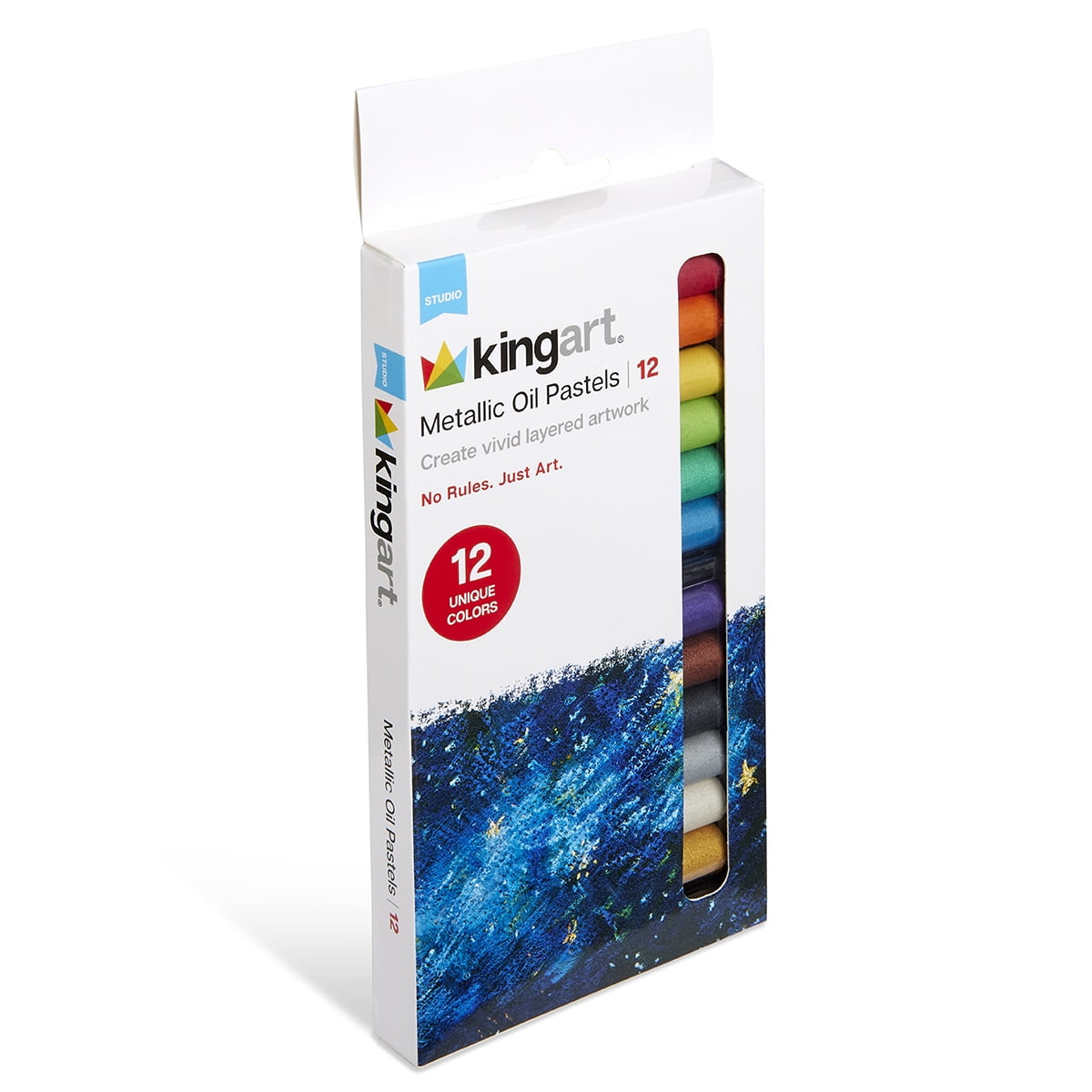 (3 pack) KINGART Metallic Oil Pastels, Set of 12