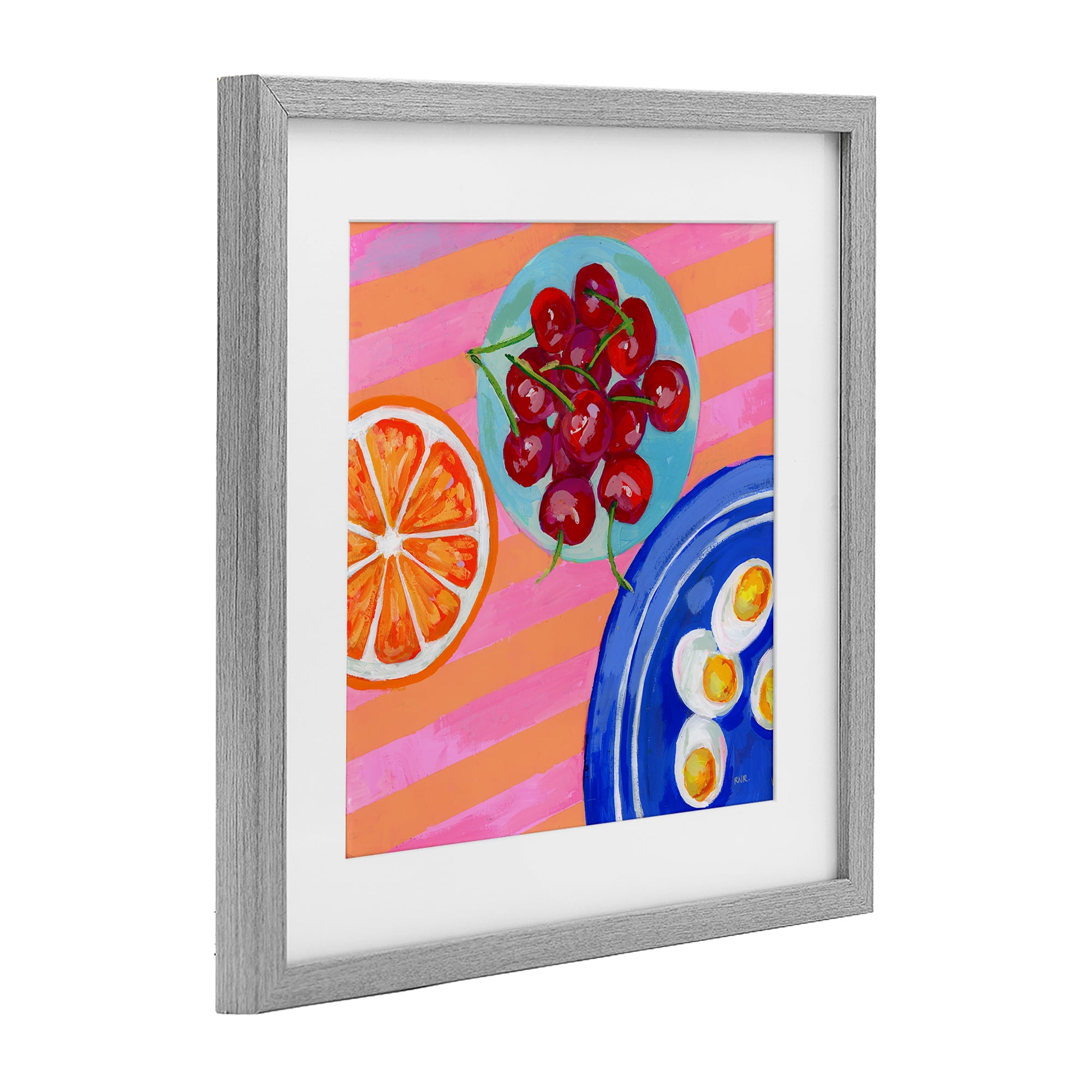 Stupell Industries Summer Snacks Picnic Blanket Gray Framed Print Under Glass, design by Rachael Reese