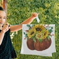 thumbnail image 3 of Watercolor Orange Pumpkin 2 PCS Hand Towels for Bathroom, Autumn Sunflower Kitchen Towel Ultra Soft and Absorbent Decorative Fingertip Face Bath Towels for Spa & Hotel, 28.3"x 14.4", 3 of 5