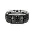 thumbnail image 3 of Stainless Steel Black Cross Cutout Comfort Fit Band Ring - Faith Jewelry for Men or Women size 13, 3 of 4
