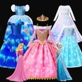 thumbnail image 2 of Disney-Vestido de princesa Elsa de Frozen para niña, disfraz de fantasía para fiesta de carnaval, con luz LED, Bella del sueño, Aurora, 2 of 4