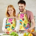 thumbnail image 5 of Yellow Chicken Colorful Rooster Egg Pattern Apron-Garden Aprons for Women with Pockets-Cotton Linen Waterproof Kitchen Cooking Gardening Aprons Adjustable for Kitchen,Cooking,BBQ and Salon 33x27 Inch, 5 of 7