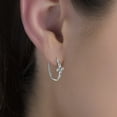 thumbnail image 2 of My Bible Rainbow Crystal Cross Hinge Hoop Earrings in Stainless Steel for Women, 2 of 5