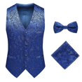 thumbnail image 1 of Mens Paisley Design Dress Vest & Bow Tie Set & Pocket Square For Suit Tuxedo, 1 of 2