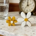 thumbnail image 4 of HuiXinOu Wooden Daisy Decor Shelf Sitter Set of 2, Floral Tabletop Ornaments for Home, Office, Living Room, Bedroom, Farmhouse Decorations and Gifts, 4 of 6