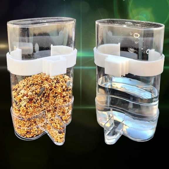 2Pcs Pet Bird Feeder Food Water Dispenser Automatic Feeding Drinker for Parrot
