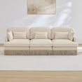 thumbnail image 5 of 100" Comfy Chenille Leopard Print 3-Seater Modular Sectional Sofa, Ergonomic Design, Easy Assembly, Deep Seat, Beige Coffee, 5 of 8