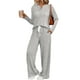 thumbnail image 1 of Conjuntos de Dos Piezas para Mujer, Suéter de Cuello Henley de Otoño, Chándal A Juego, Pijamas Cómodos con Bolsillos Gris M, 1 of 7