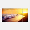 thumbnail image 2 of Bright Yellow Sky with Foam Waves - Large Seashore Canvas Print, 2 of 3