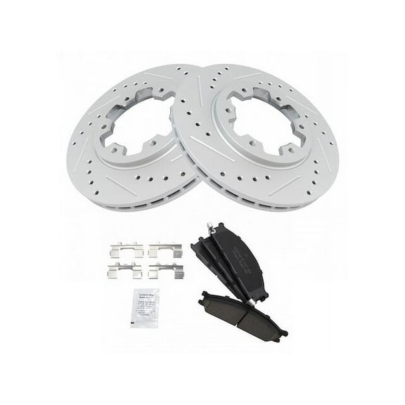 Front Brake Pad and Rotor Kit - Compatible with 1986 - 1994 Nissan D21 4WD 1987 1988 1989 1990 1991 1992 1993
