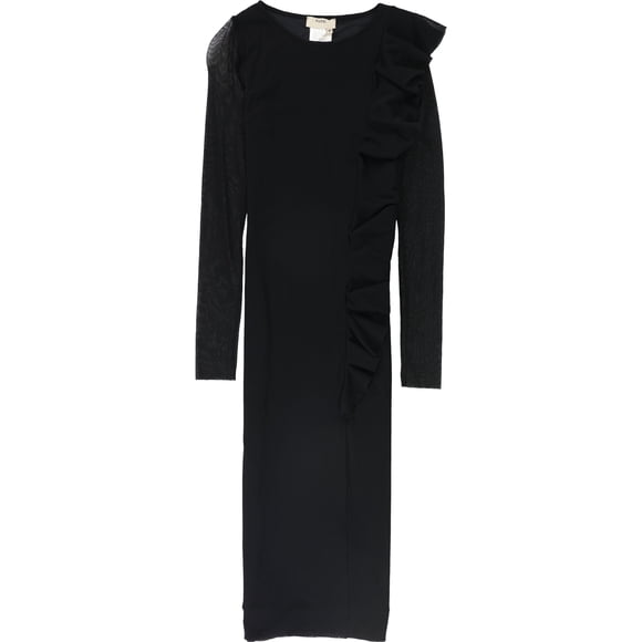 Fuzzi Vestido de tul con volantes para mujer, negro, mediano