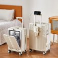 thumbnail image 3 of Carry-on travel suitcase with wheels  20 inch carrier carrier travel bag koffer trolley boarding USB rechargeable Phone holder My Lux Decor Round, 3 of 10