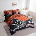 thumbnail image 3 of Manfei Rugby Football Sport 7 Pieces Bedding Comforter Set,American Ball Game Full Bedding Set,Orange Deepblue Fitted Sheet Flat Sheet For Boys,Luxury Bedroom Decor Reversible, 3 of 8