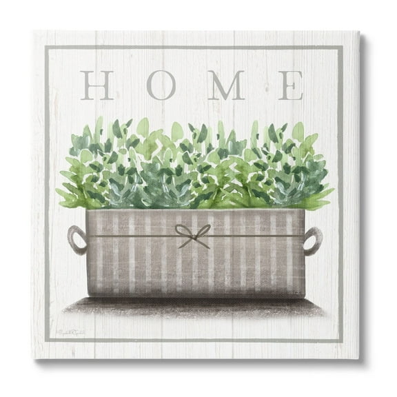 Stupell Industries Country Home Potted Plant Rustic Pattern Sign Canvas Wall Art, 36 x 36, Design by Elizabeth Tyndall