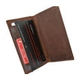 thumbnail image 4 of RFID Blocking Vintage Style Genuine Leather Simple Checkbook Cover RFID156HTC, 4 of 10