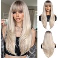 thumbnail image 1 of Yanonmyfd Black Wigs for Women Long Wig with Bangs Natural Straight Wigs Synthetic Hair Heat Resistant Wigs for Daily Party Cosplay Wear, 1 of 38