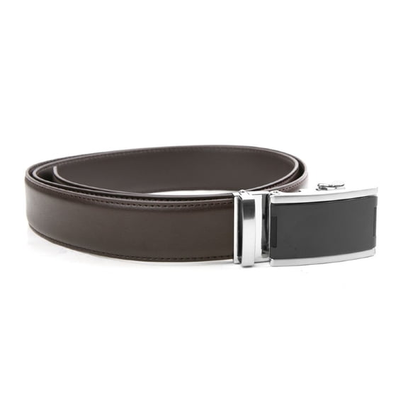 Tour Gear Cut to Fit Men's Leather Golf Belt, Brown Strap/Black Buckle -