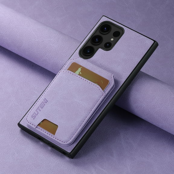 ELEHOLD for Samsung Galaxy S24 Plus Flip Back Card Slots Wallet Case Premium Retro Leather Soft Shockproof Stand Function Slim Lightweight Business Style for Women Men S24 Plus Case,Purple