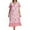 Pink, variant on Baywell Plus Size Nightgows for Women Soft Cotton Casual Print Long Nightdress Short Sleeve U-neck House Dresses Sleepwear,XL-5XL