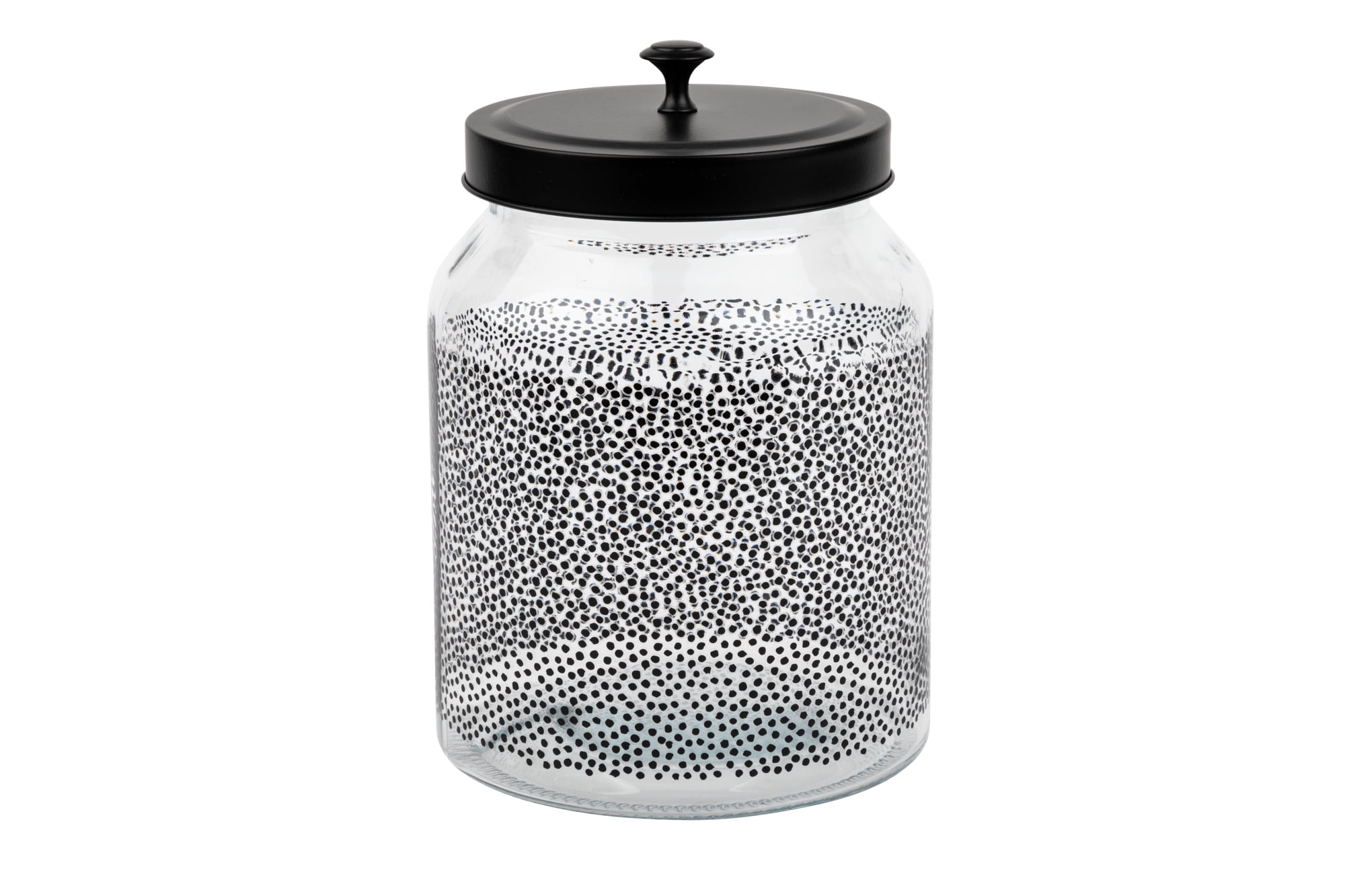Thyme & Table 3-Piece Geometric Glass Food Storage Jars with Matte Black Lids