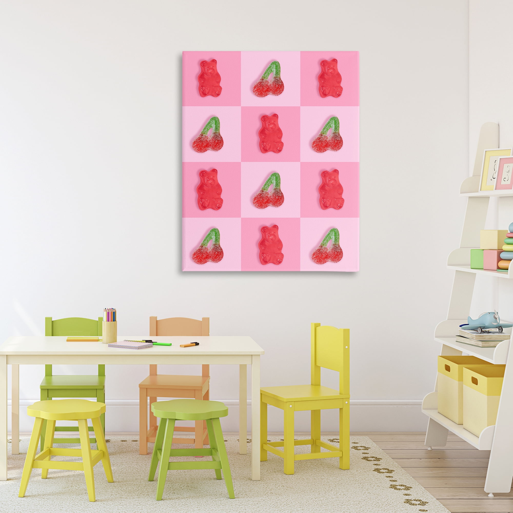 Stupell Industries Gummy Bears and Cherries Grid Canvas Wall Art, design by LISH Creative