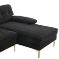 thumbnail image 7 of 85" Sectional Sofa, Modern L-Shape Modular Sectional Sofa, Three-Seat Sleeper Couch with Chenille Fabric and Metal Feet for Living Room, Apartment, Office, Black, 7 of 7