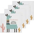 thumbnail image 2 of SKYSONIC Llama Washcloths Set of 2, Highly Absorbent Soft Cotton Fingertip Towels for Bathroom, Kitchen, Gym, Spa, Home Decor 12x12 Inch, 2 of 7